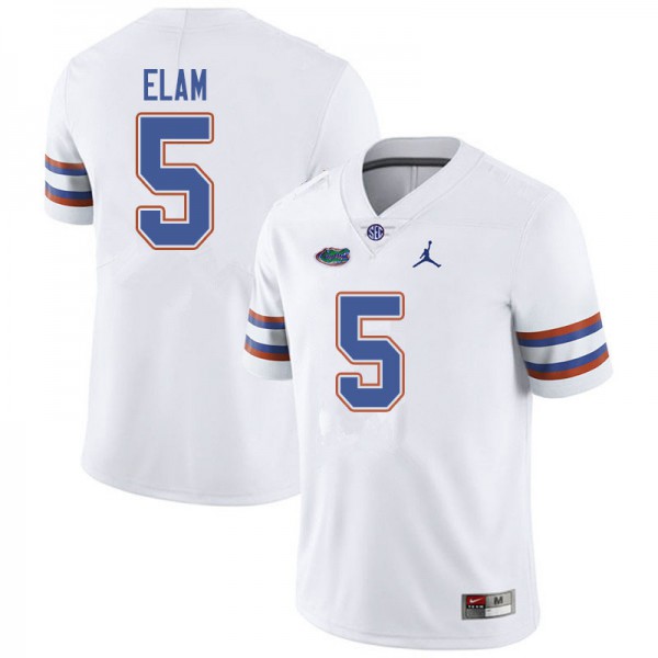 Jordan Brand Men #5 Kaiir Elam Florida Gators College Football Jersey White